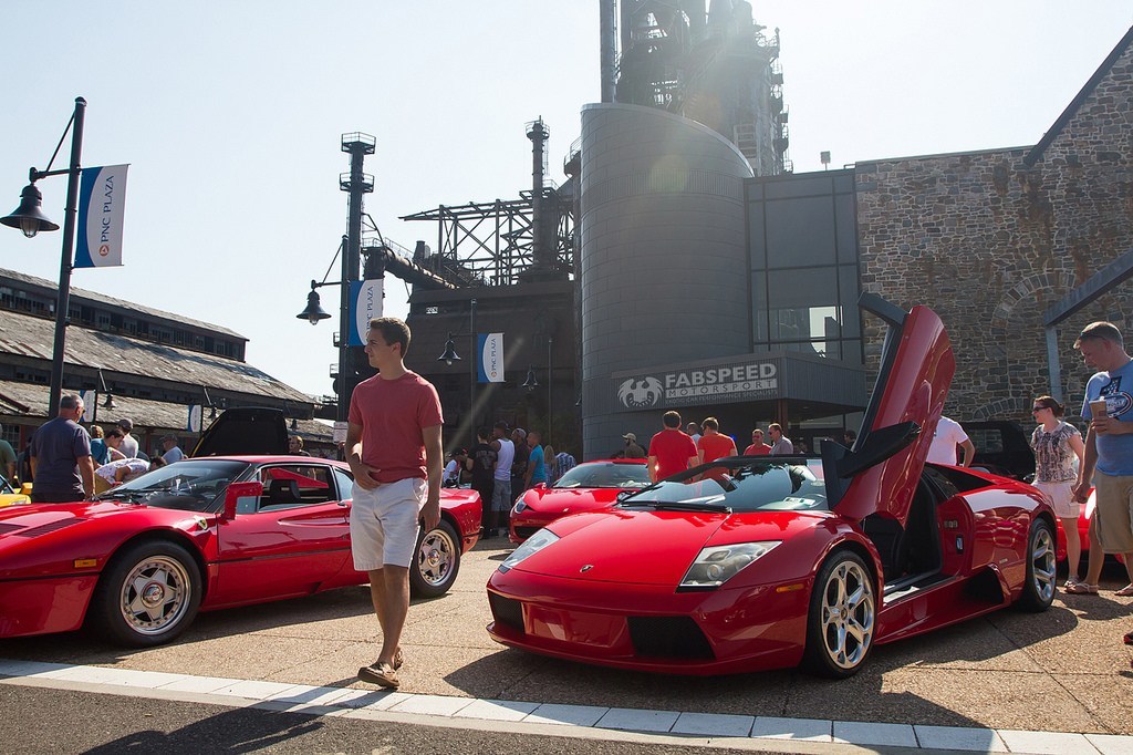 Red Lamborghini Murcielago Open Door