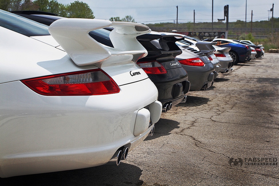 Line of Porsches 2